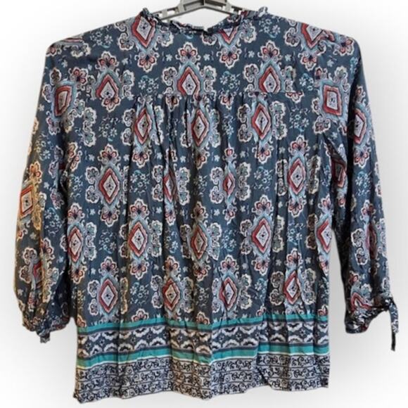 LOFT Outlet Multicolor Paisley Print Blouse Women’s‎ XL 3/4 Sleeve - Picture 4 of 6
